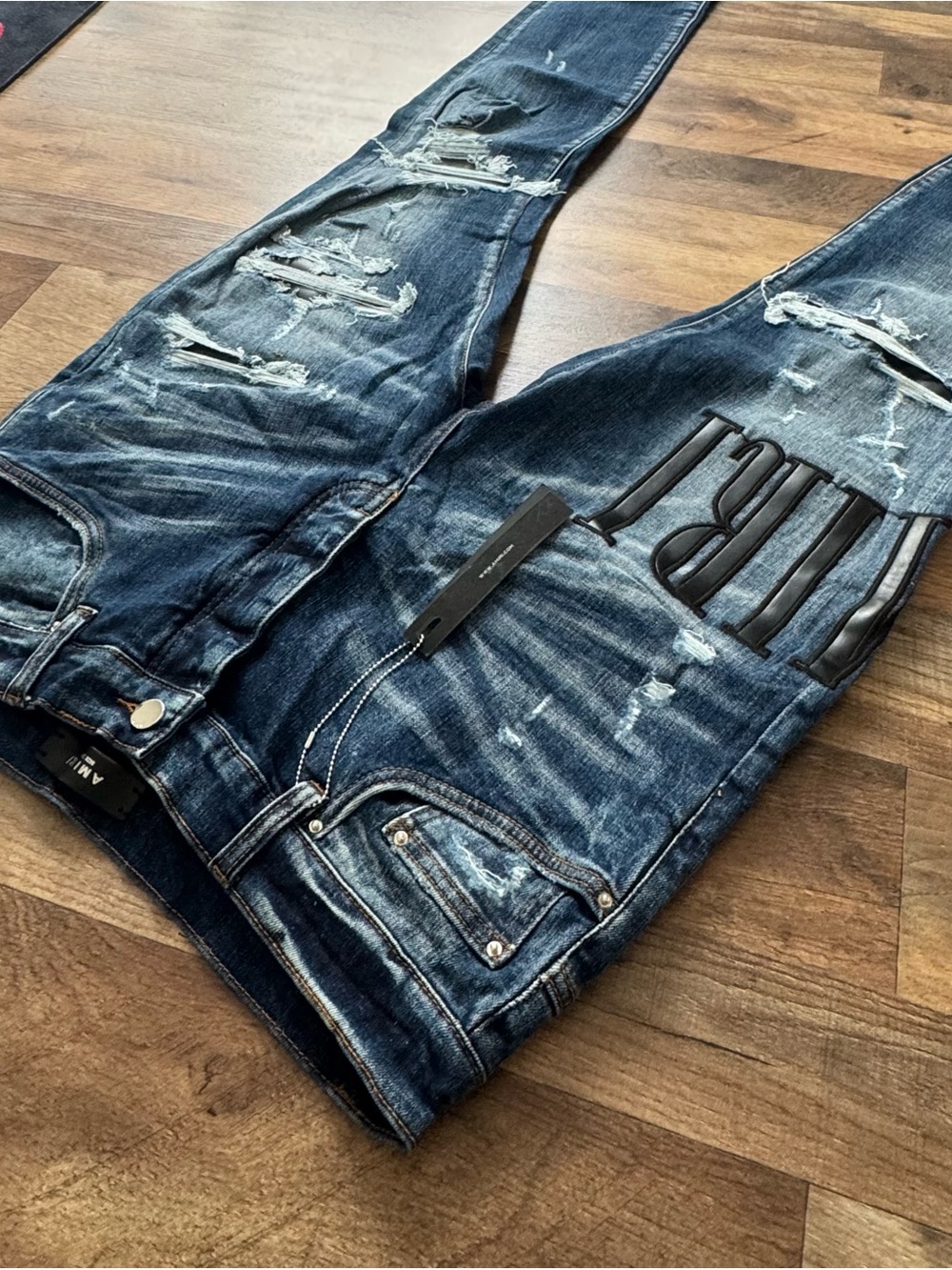 AMIRI Men's Distressed Amiri side patch skinny  Jeans size 34 - Picture 2 of 4